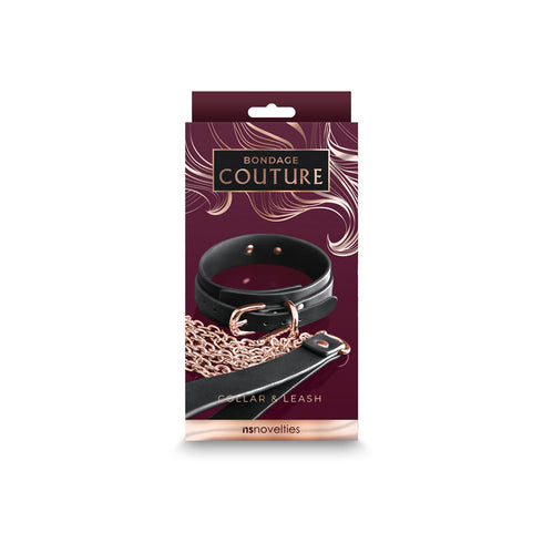 Bondage Couture Collar & Leash Kit Black